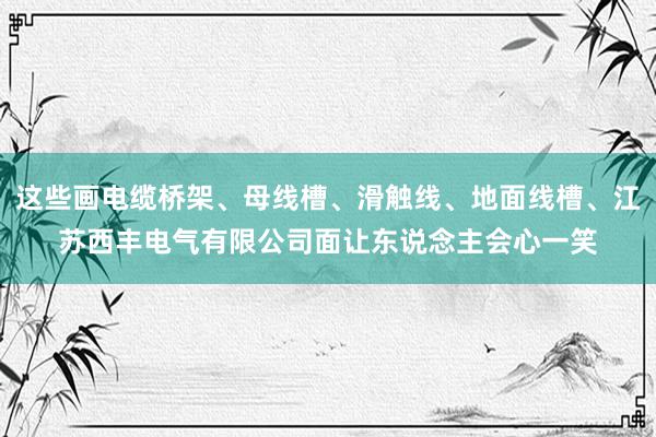 这些画电缆桥架、母线槽、滑触线、地面线槽、江苏西丰电气有限公司面让东说念主会心一笑